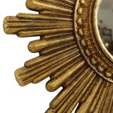Small Sun Mirror Sunburst Mirror Gold Convex 24cm