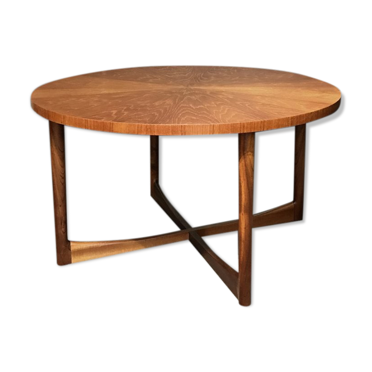Mid-century round teak collection Starburst coffee table by Tom Robertson for McIntosh