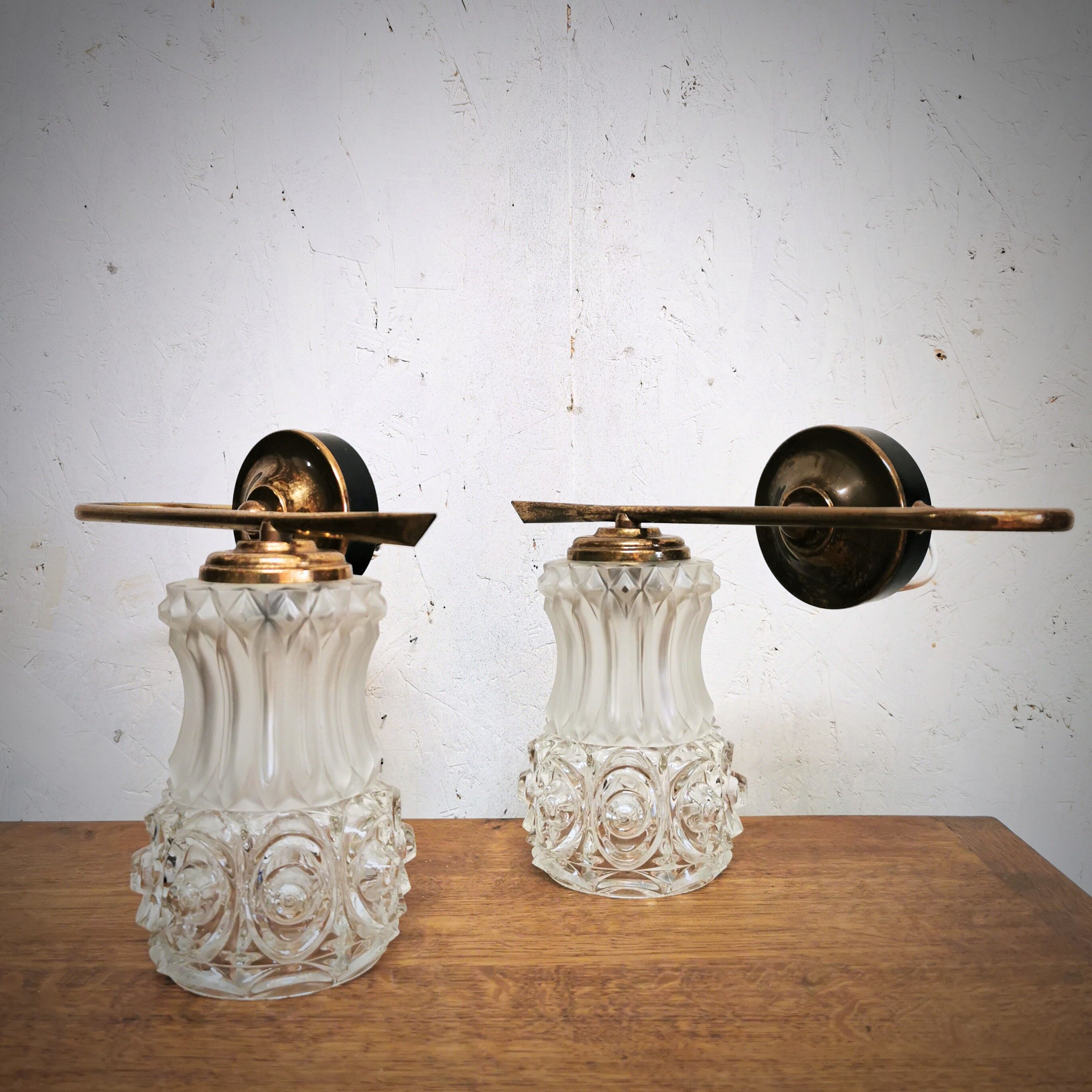 Pair of art deco wall lamps