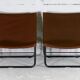 Paire de chauffeuses Kebe Danemark circa 1975 acier et toile "chocolat"