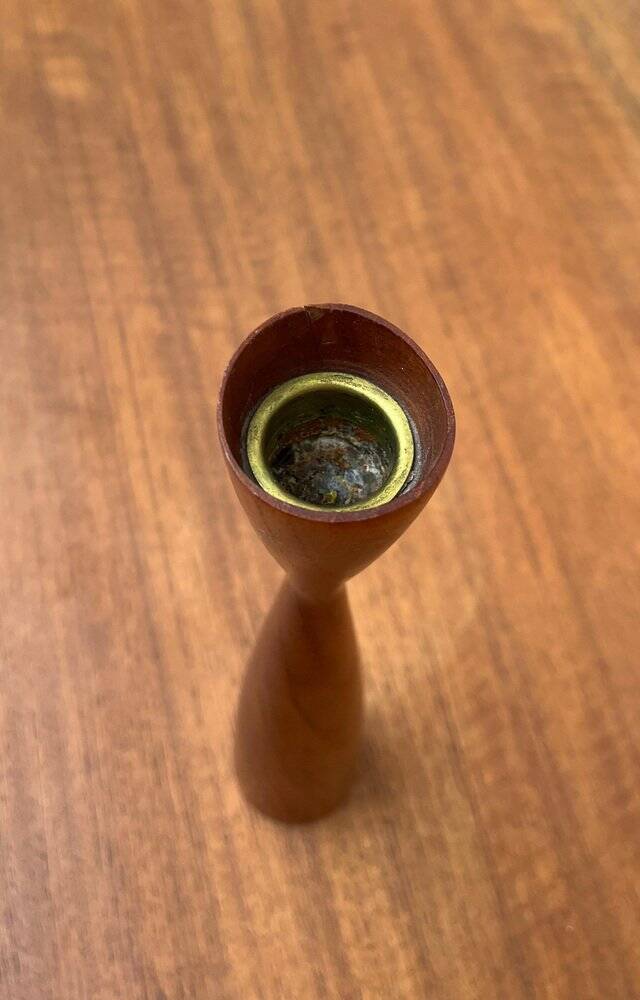 Mid-Century Danish Teak Tulip Candle Holder, 1960s