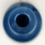 Blue ceramic rat cave candlestick