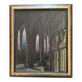 Gaston Delpard – Huile sur toile signée – Vue d’église
