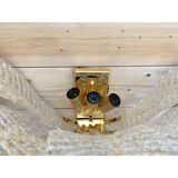 Transparent and gold graniglia “leaf” Murano glass wall sconce