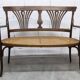 Fischel bench 1930 curved wood artisanal cane handmade
