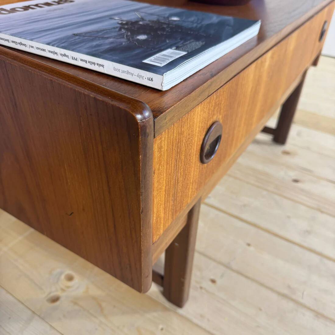Vintage teak bookcase with glass doors – Scandinavian mid-century elegance