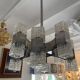 Lustre Sciolari 16 feux verre et chrome , Italie 1970