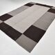 Tapis Kilim Moderne, Fait Main, Noir & Gris, Style Contemporain, 225x320 Cm