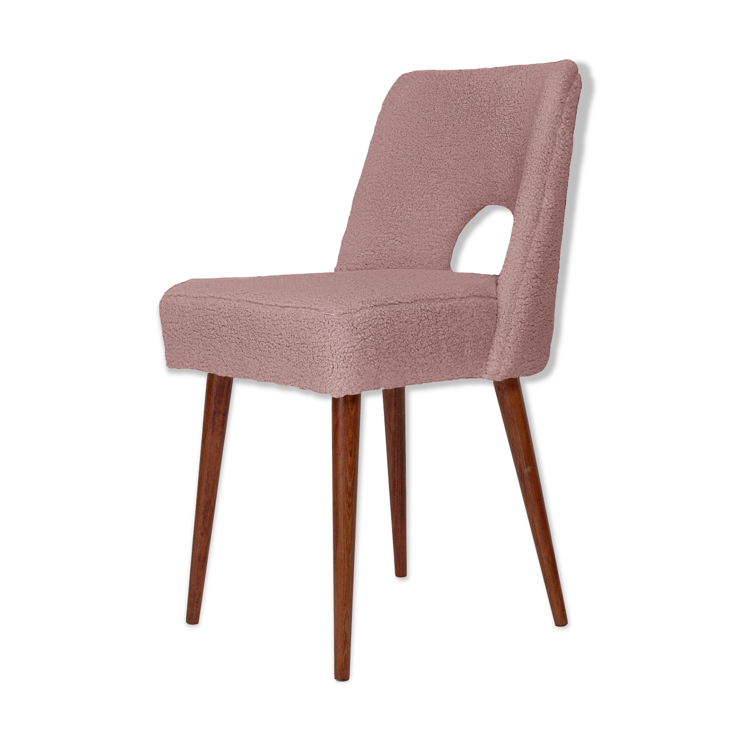 Shell chair in pink boucle, 1960s