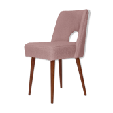 Chaise coquille en bouclé rose, années 1960