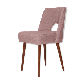 Chaise coquille en bouclé rose, années 1960