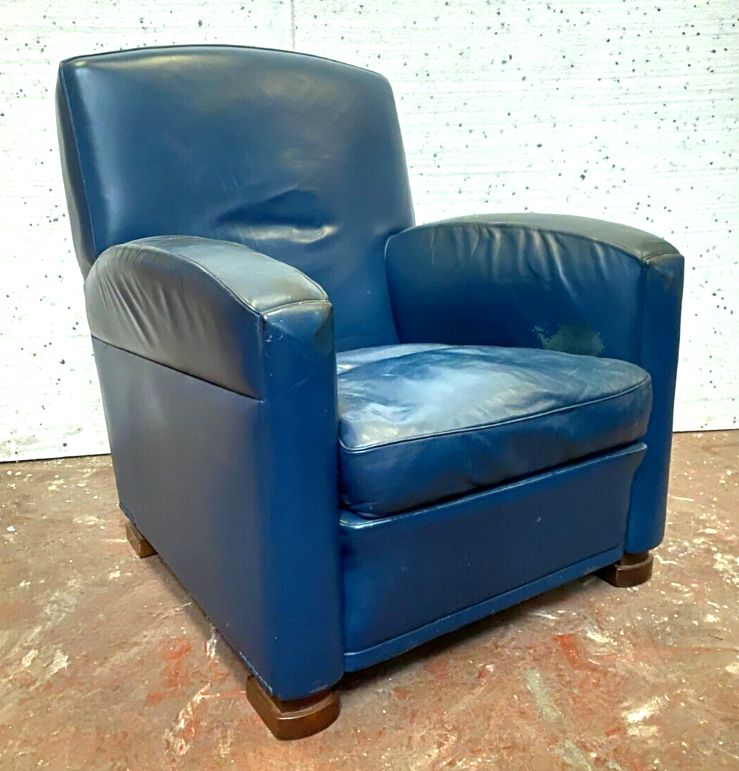 Art deco style leather armchair