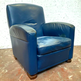 Art deco style leather armchair