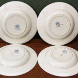 Set of 6 Jules Vieillard iron earth plates, St buveurs model