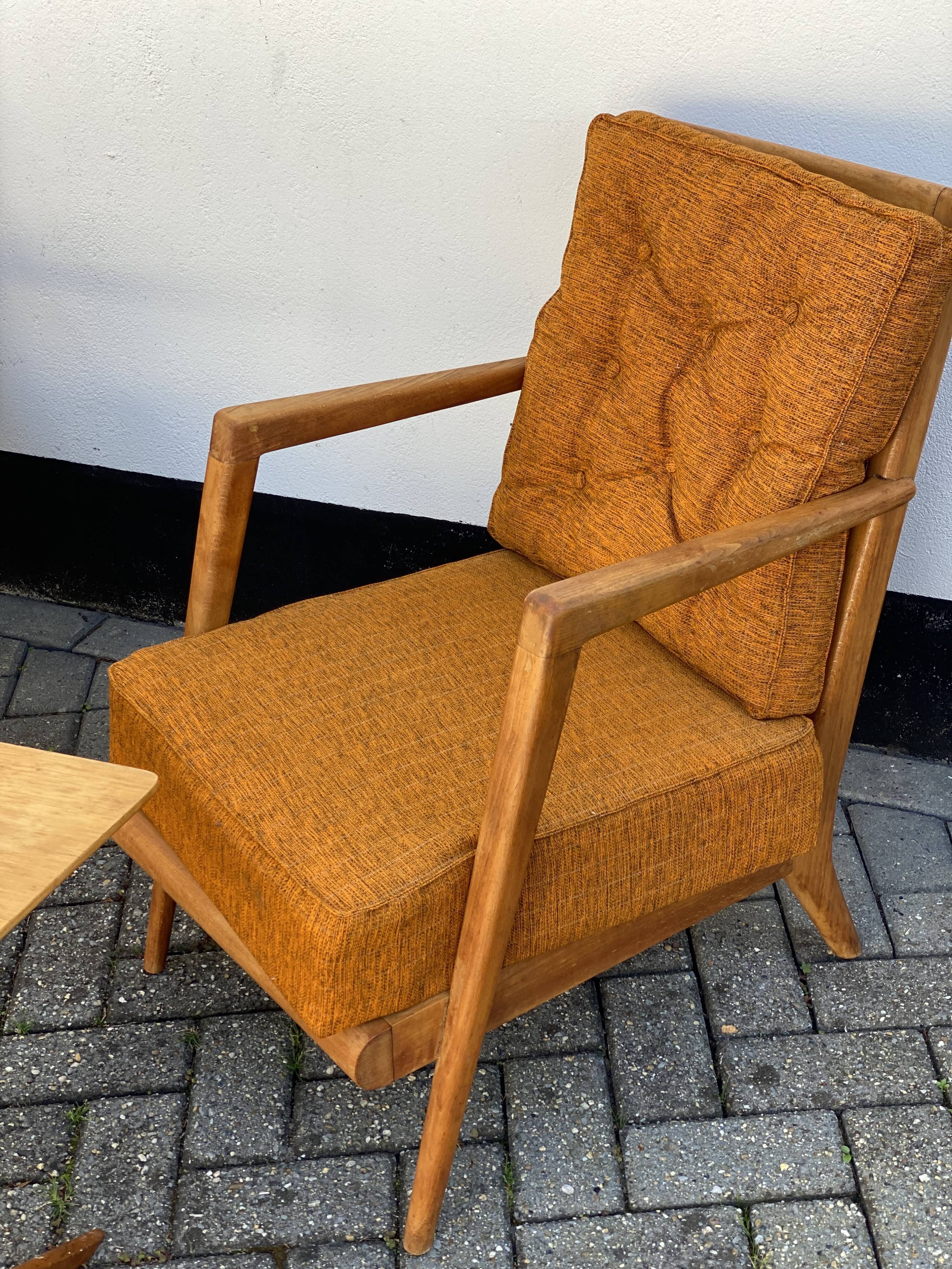 Trio of Knoll Lounge Chairs with Magazine Table.