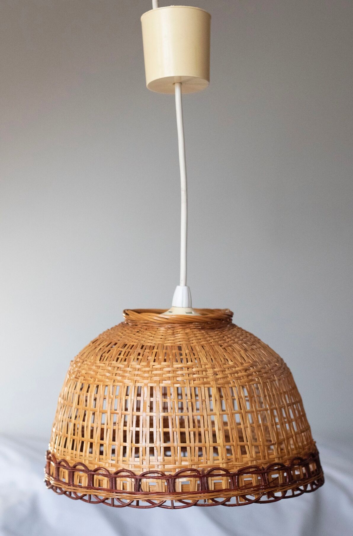 Vintage wicker pendant lamp