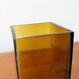 Mid-century minimalist amber coloured glass vase, 1960s.