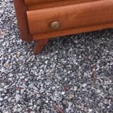 Commode en chêne pieds compas 4 tiroirs, 1950