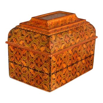 Old Berber storage chest, carved and hand painted 50s