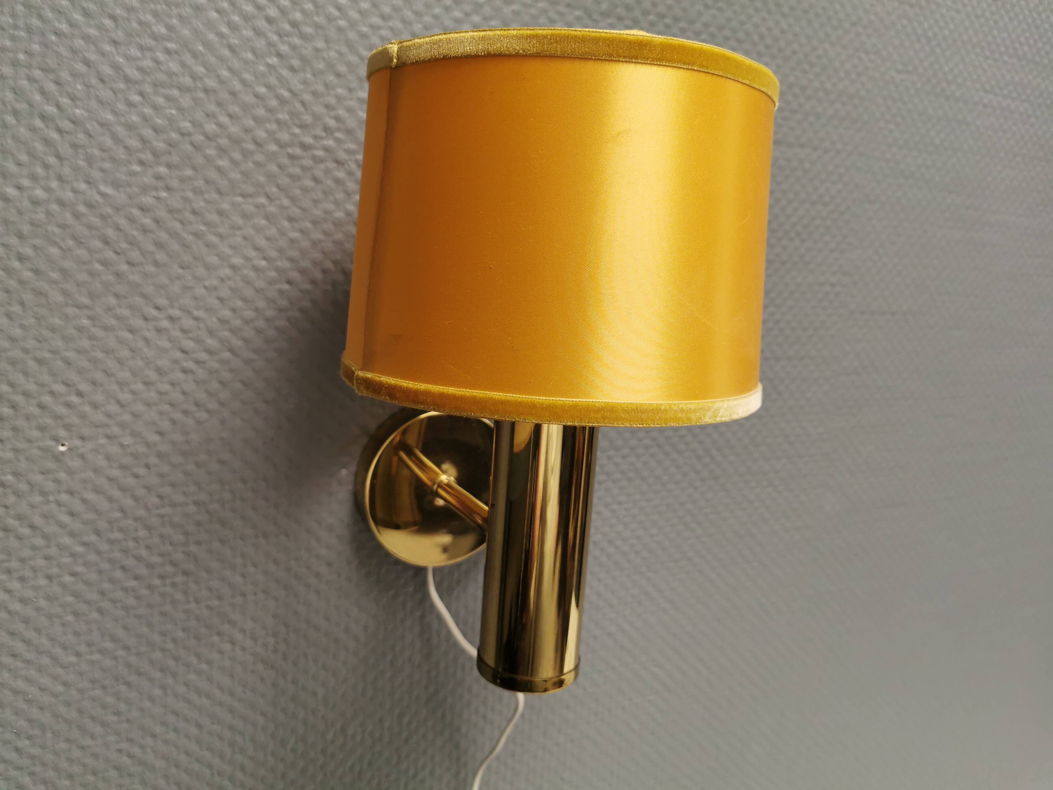 Stylish wall lamp in brass from MS lightning Denmark 1970-80s