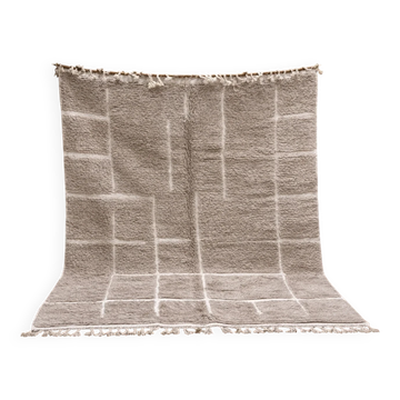 Tapis berbère épais en laine – Soft Grid ivoire