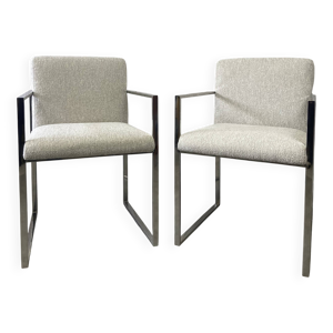 Paire de fauteuils inox