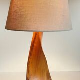 Geometric table lamp olive wood