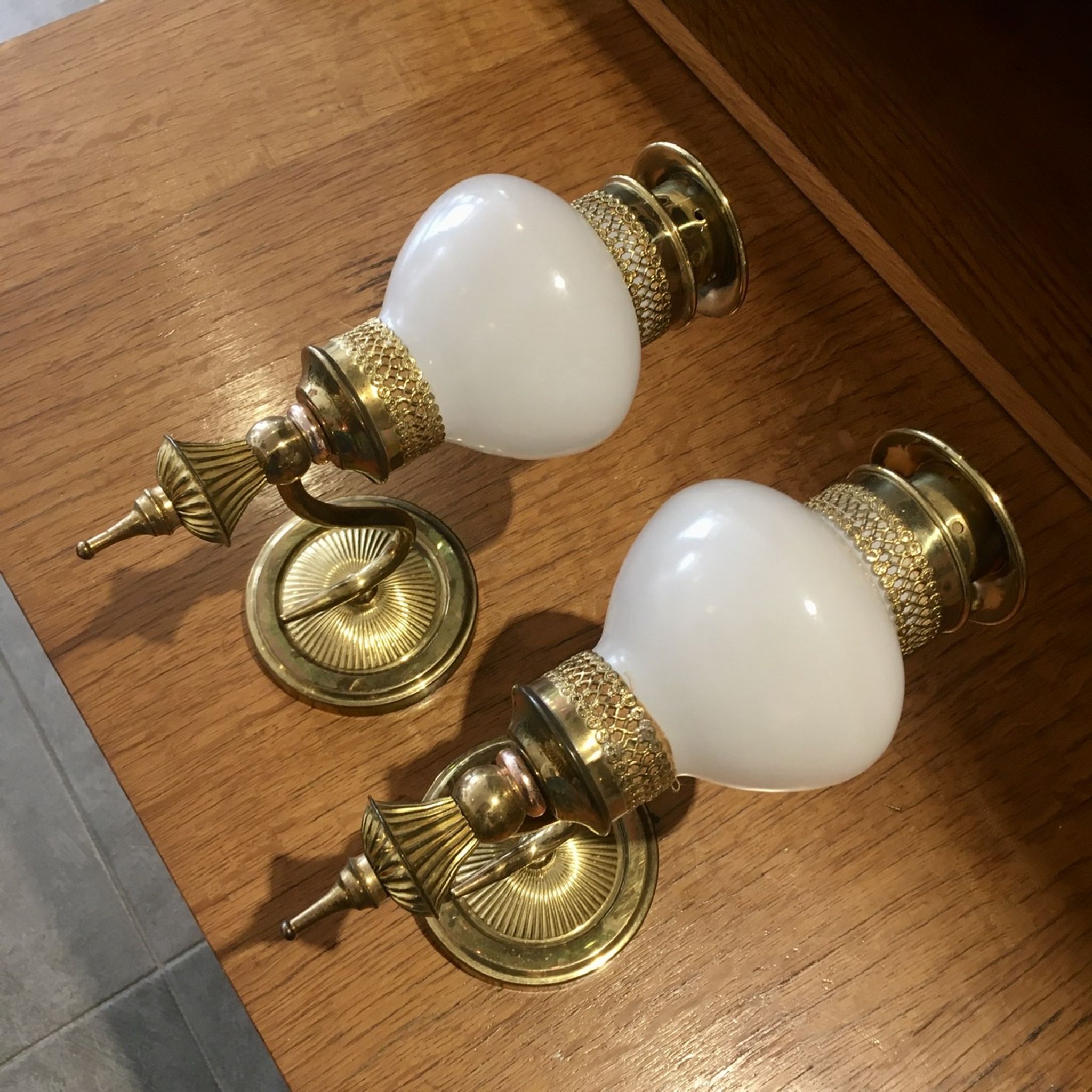Pair of brass sconces
