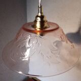 Vintage pink glass pendant light