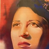 Affiche ancienne vintage chanteuse Jacqueline Fontange78 X  118  cm entoilée