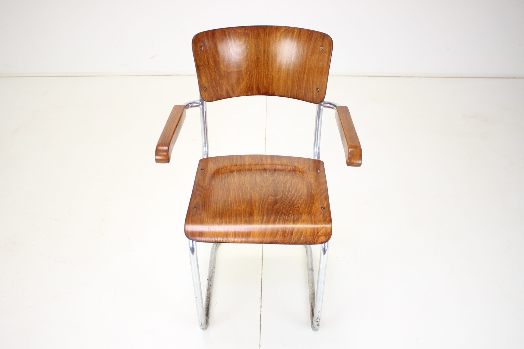 Restored Bauhaus Chrome Chair by Rudolf Vichr Prag, 1930s