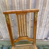 Vintage caned Louis XVI chair in solid gold wood.