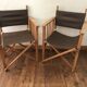 paire de fauteuils Safari bois et cuir