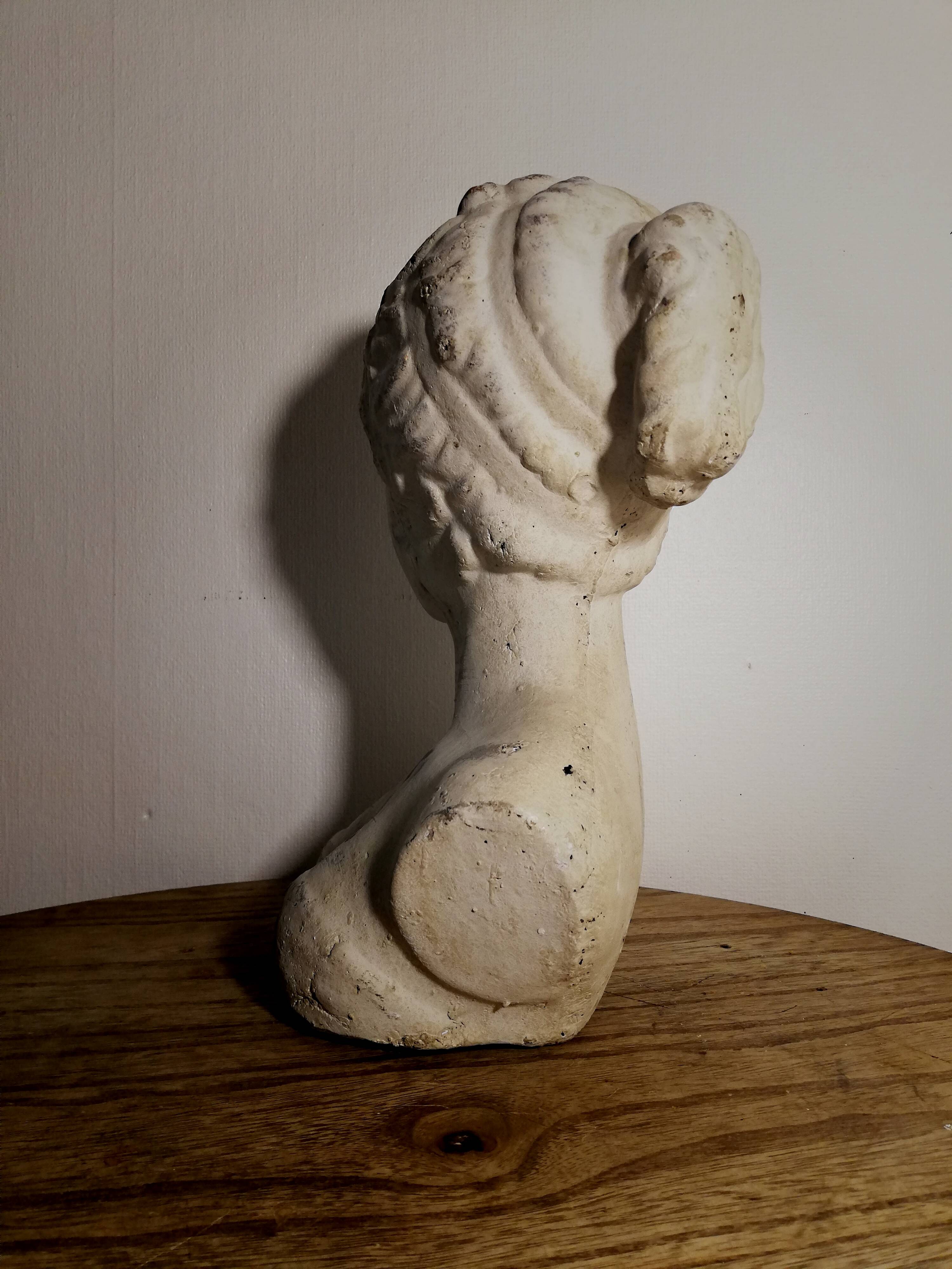 20th century plaster woman bust