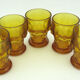 5 water cups in amber glass - Made in Italy - vintage 70s