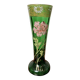 Antique Legras vase – Emerald green glass with floral gold enamel – Art Nouveau