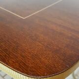 Vintage coffee table in laqué wood and gold metal