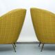 Pair of Ico Parisi-Style Armchairs in Original Fabric, Italy, 1950s