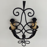 Pair of Wrought Iron Art Deco wall lamps