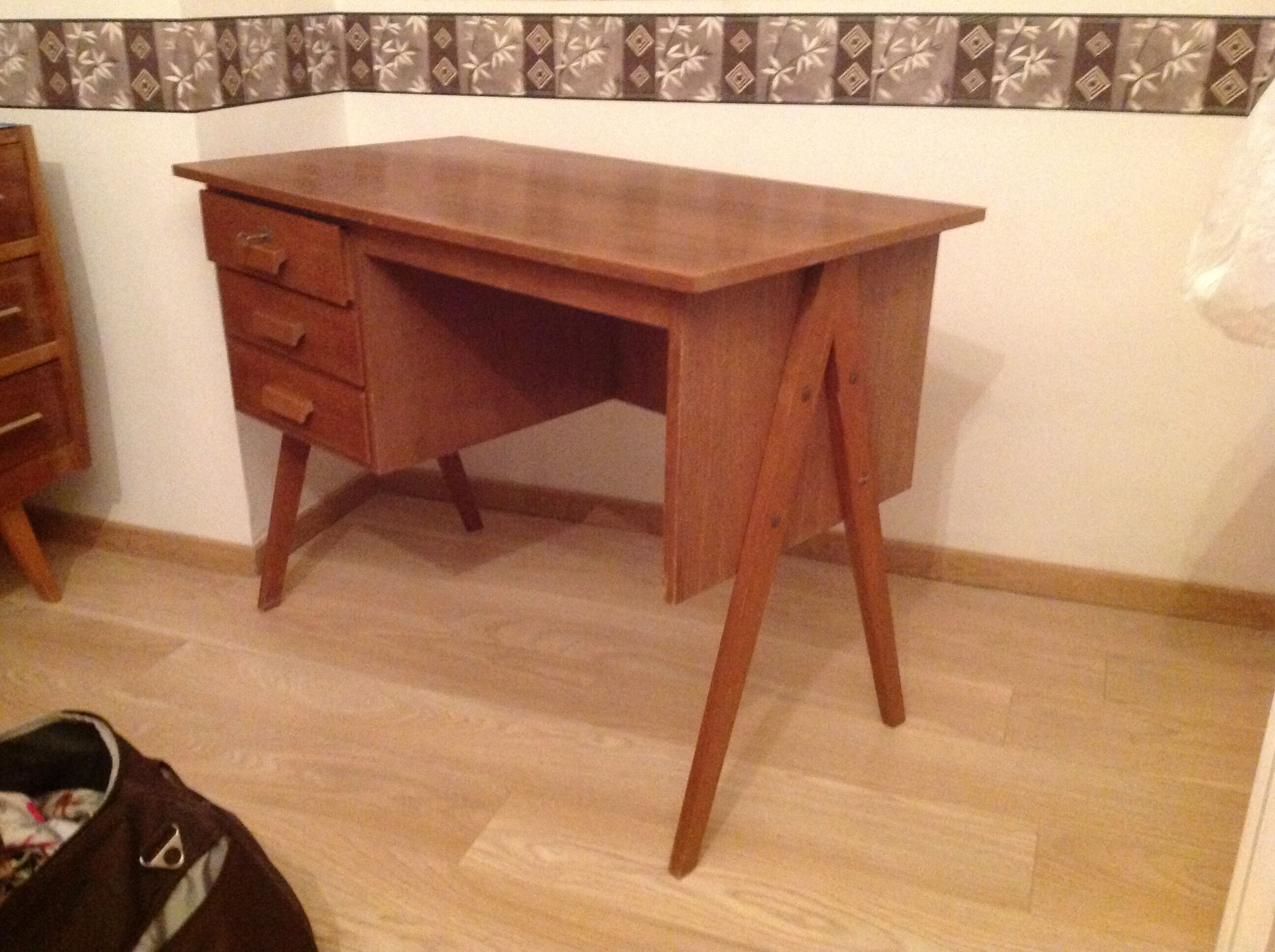 Vintage desk, feet compas