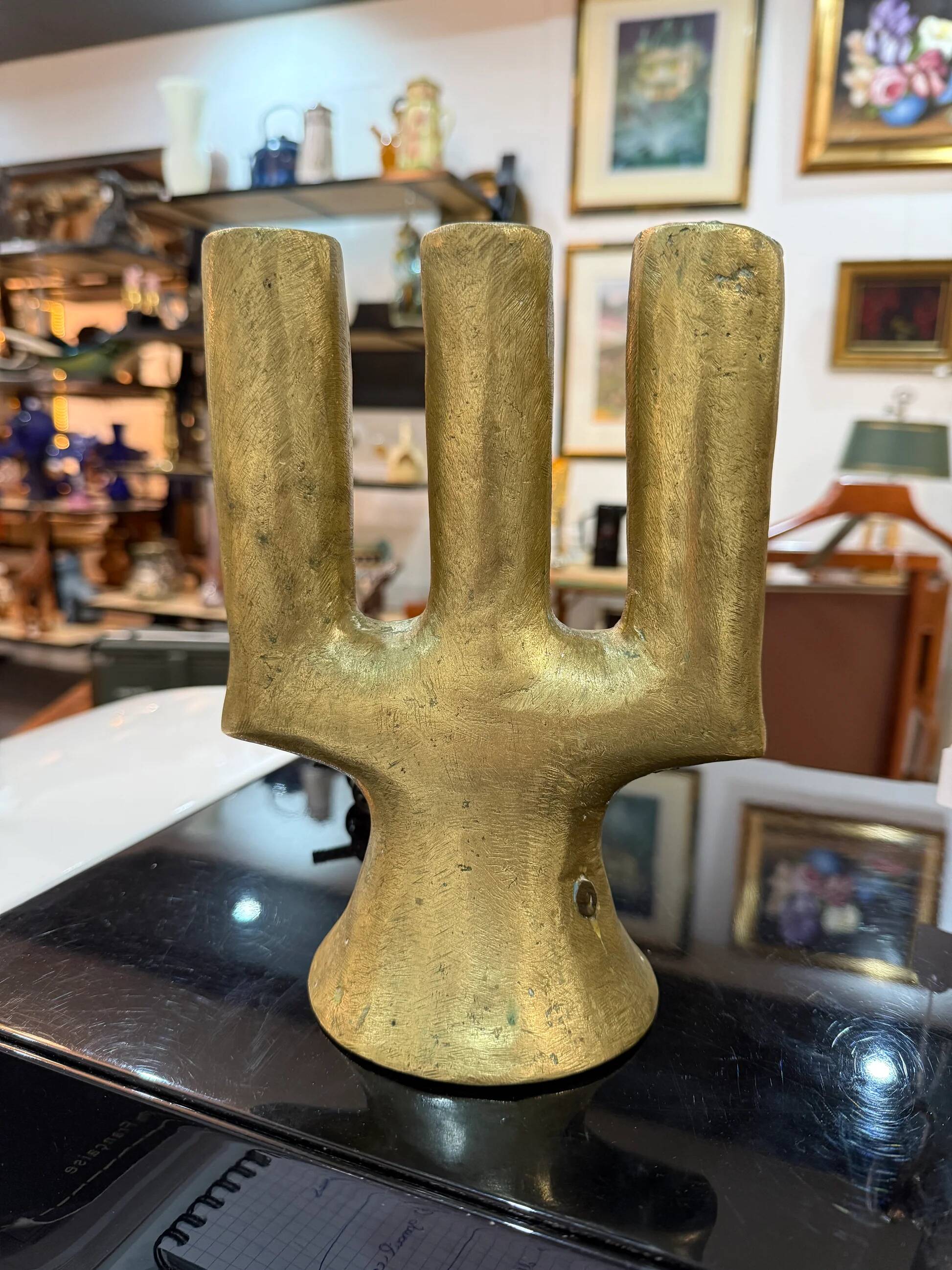 Artisanal chandelier in solid brass – Unique piece – Chad