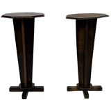 Art Deco side table plant table set of two design oak
