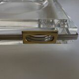 Plexiglas pocket emptier with brass and nickel silver surround, 1975, in the style of Pergay