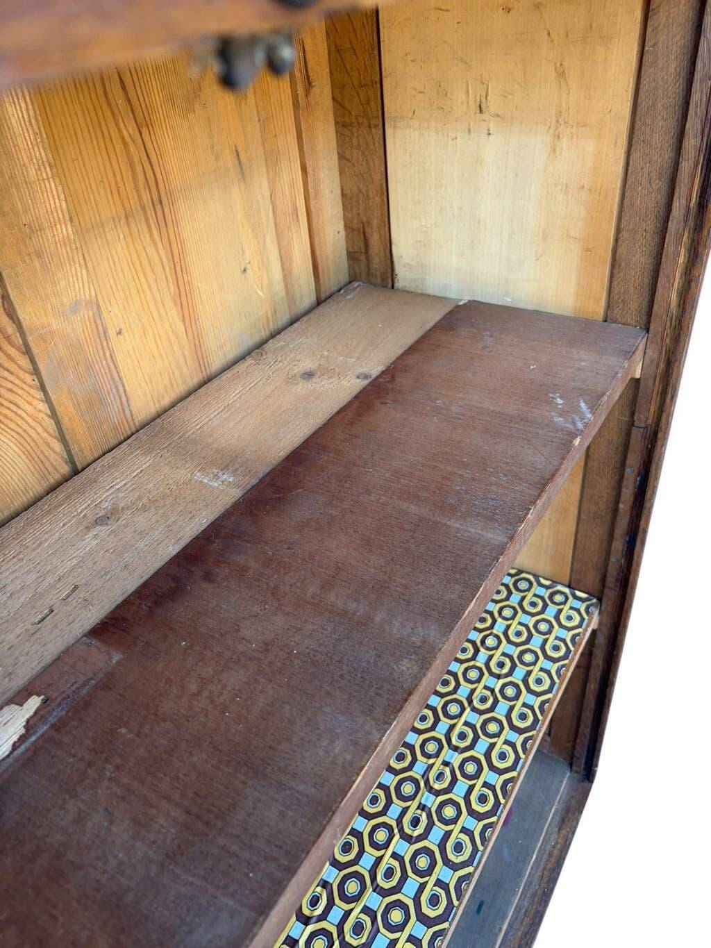 Vintage wooden cabinet / roller shutter cupboard / shelf