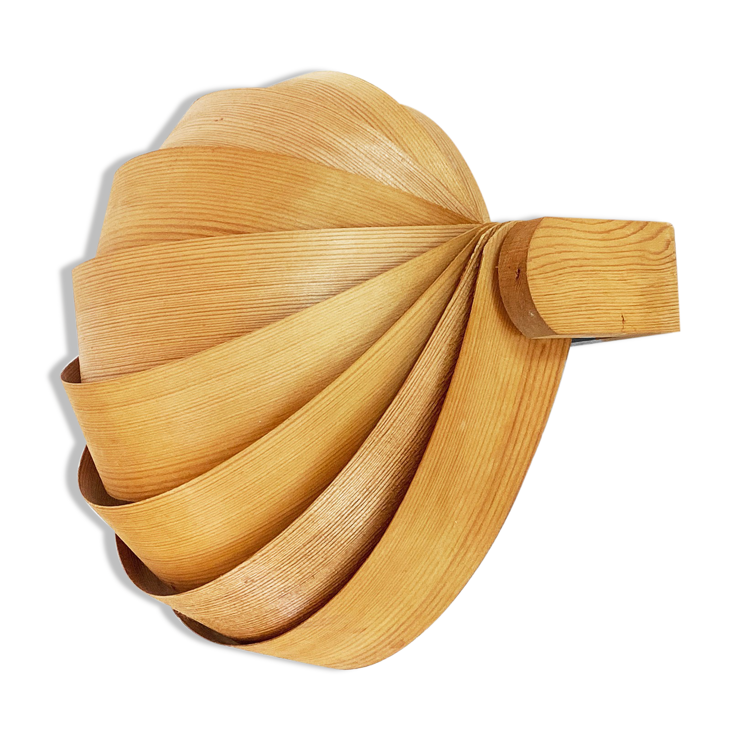 Pine veneer wall lamp/visor light by Translandia. Denmark 1960s