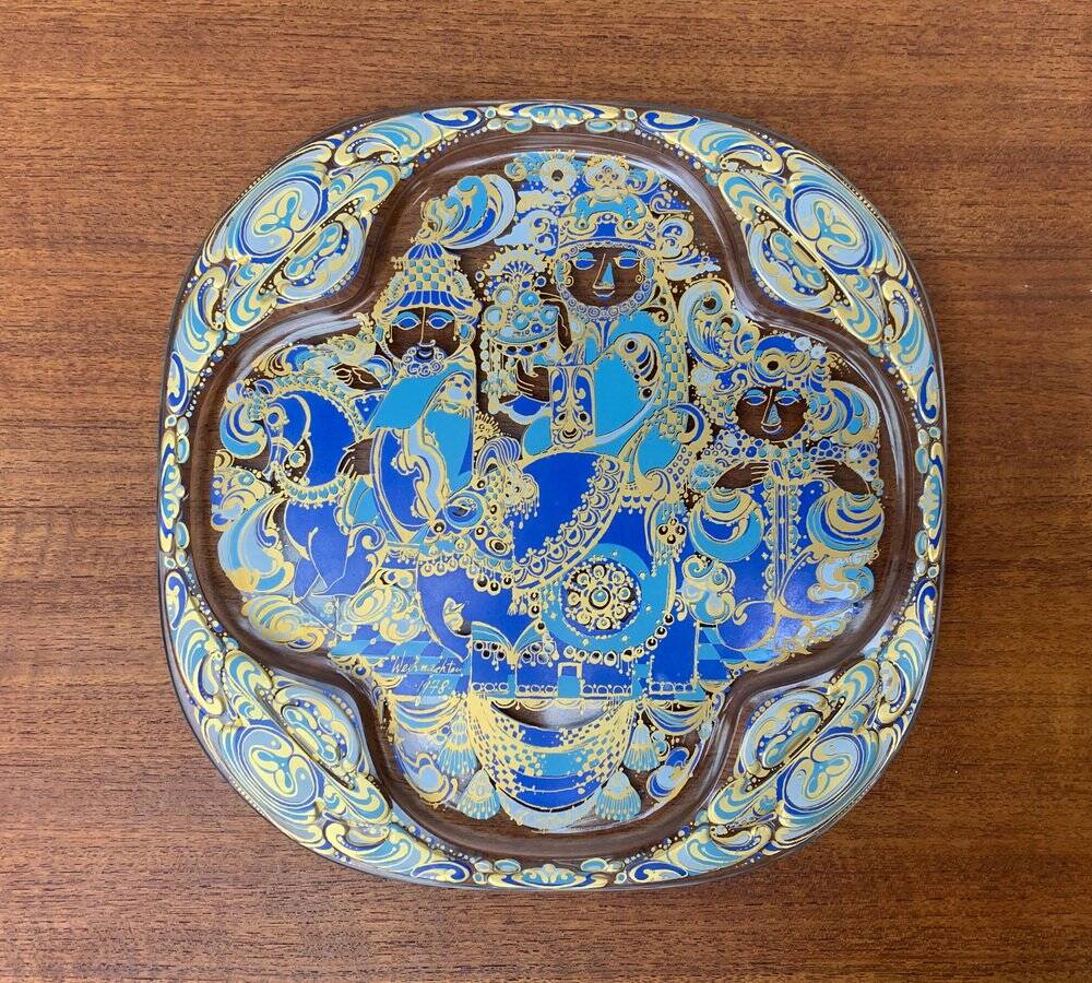 Limited edition German vintage Christmas wall plate by Bjørn Wiinblad for Rosenthal, 1978