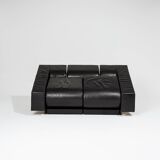 Obliqua two-seater leather sofa, Mario Botta, 1980s