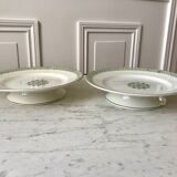 Pair of low compotiers terre de fer st amand green early twentieth century