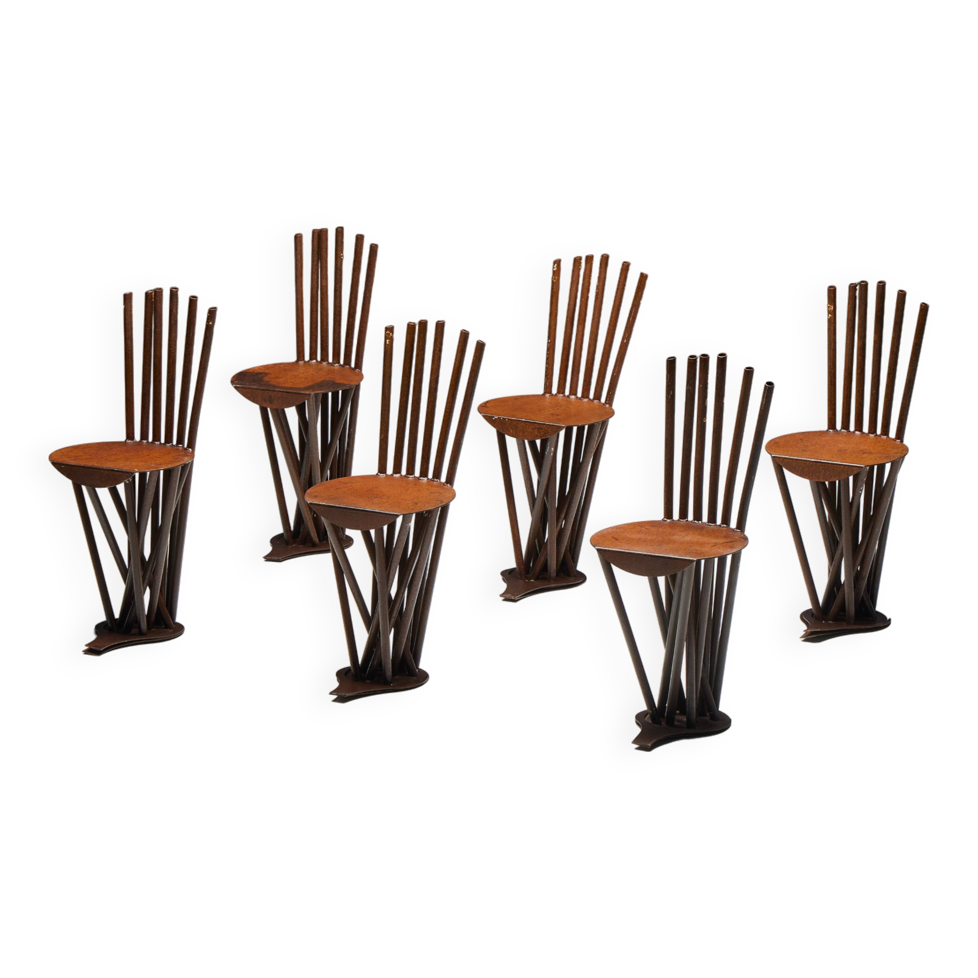 Industrial Wabi Sabi Primitive Chairs, France, 1950s