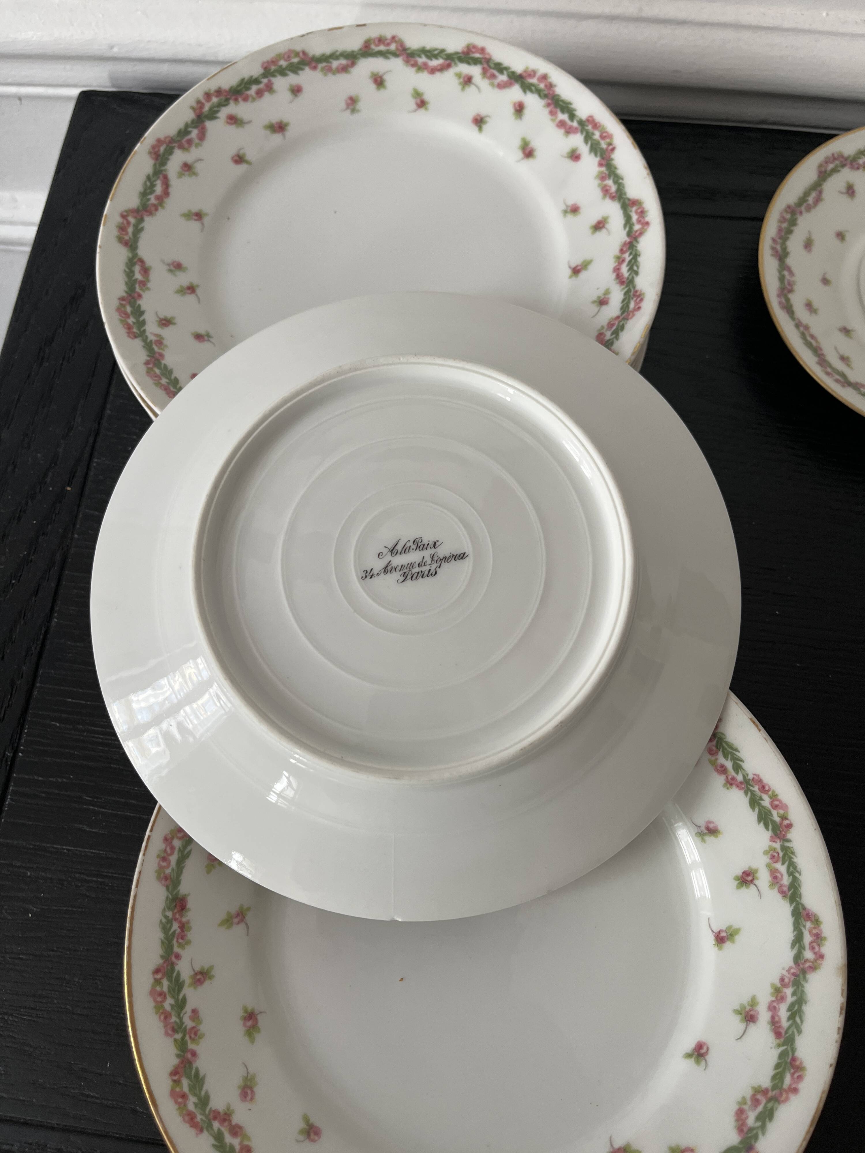 10 dessert plates -À la paix, Paris- 1900 -Limoges